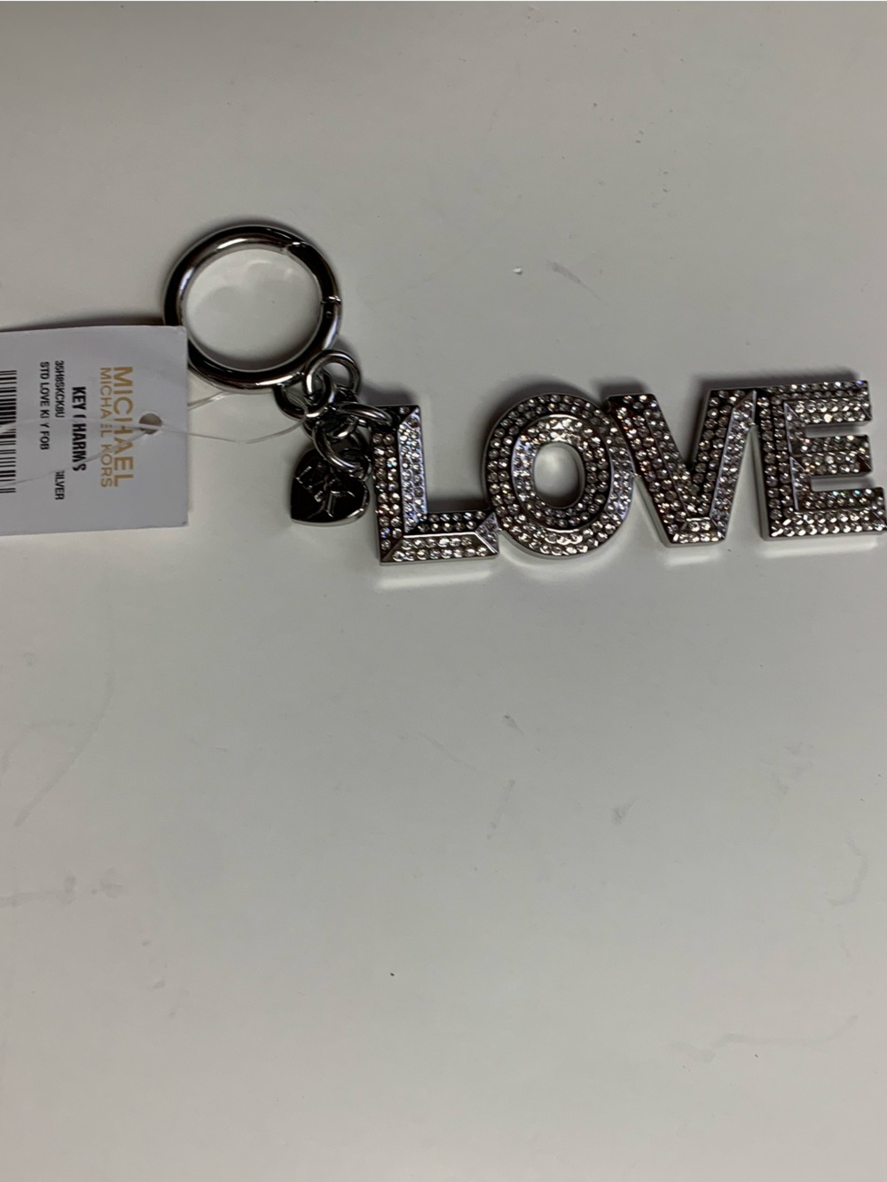 MICHAEL Michael Kors Silver 'LOVE' Pendant Key Charm